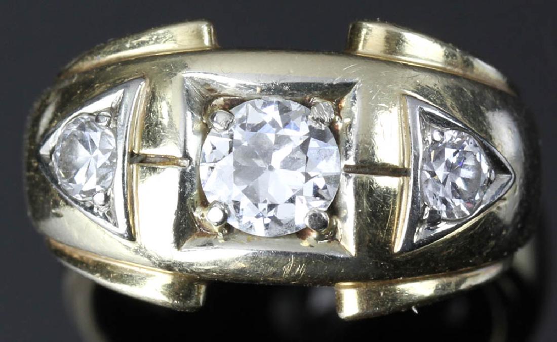 Gentleman's 14k Yellow and White Gold Diamond Ring (1 of 9)