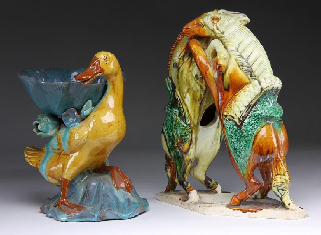 Chinese Majolica Glazed Pottery Items (1 of 3)