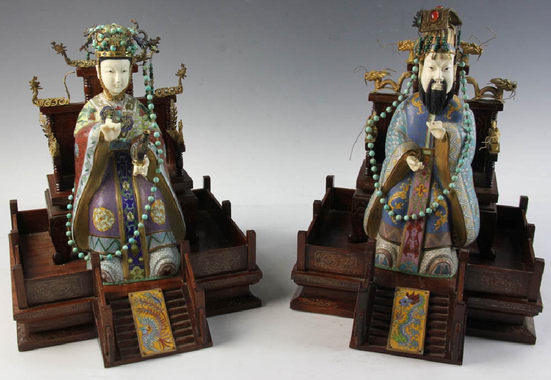 Pair of Chinese Enamel on Silver Figures (1 of 9)