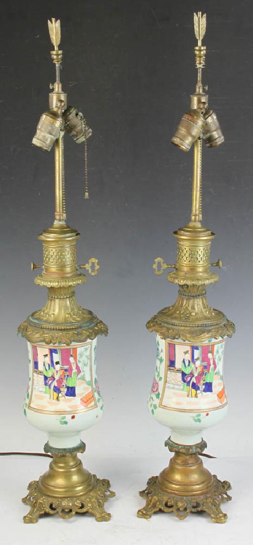 Pair of 19thC Chinese Lamps (1 of 6)