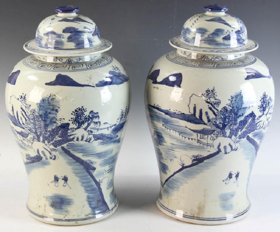 Pair of Antique Chinese Jars Landscape Motif (1 of 6)