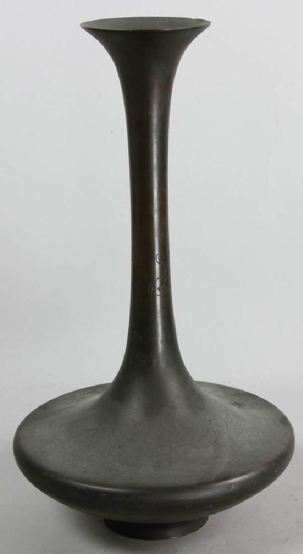 Japanese Meiji Period Bronze Vase: Japanese Meiji period bronze vase, 16" H. Provenance: Massachusetts collection.