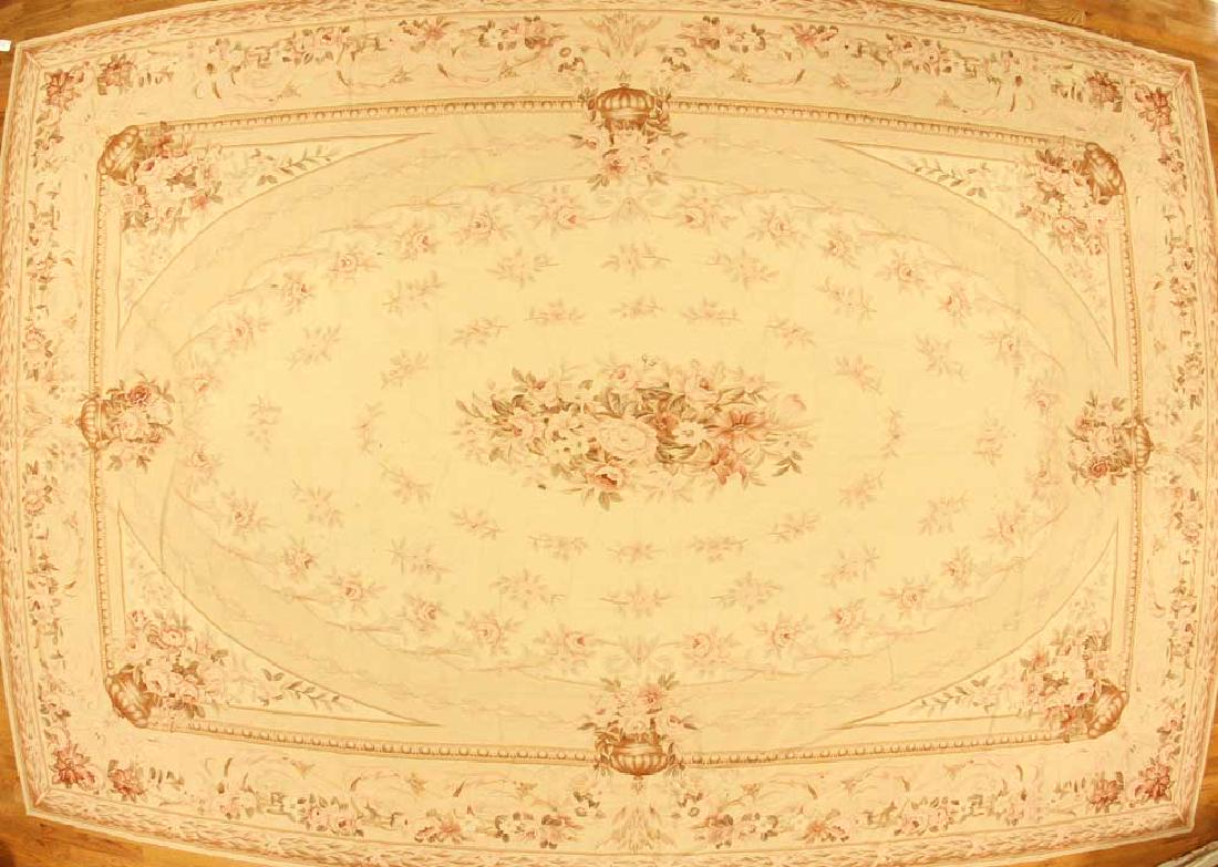 Fine Aubusson-style Palace Size Rug: Fine French Aubusson-style palace size needlepoint rug, 11' 7" x 17' 11". Needs cleaning.