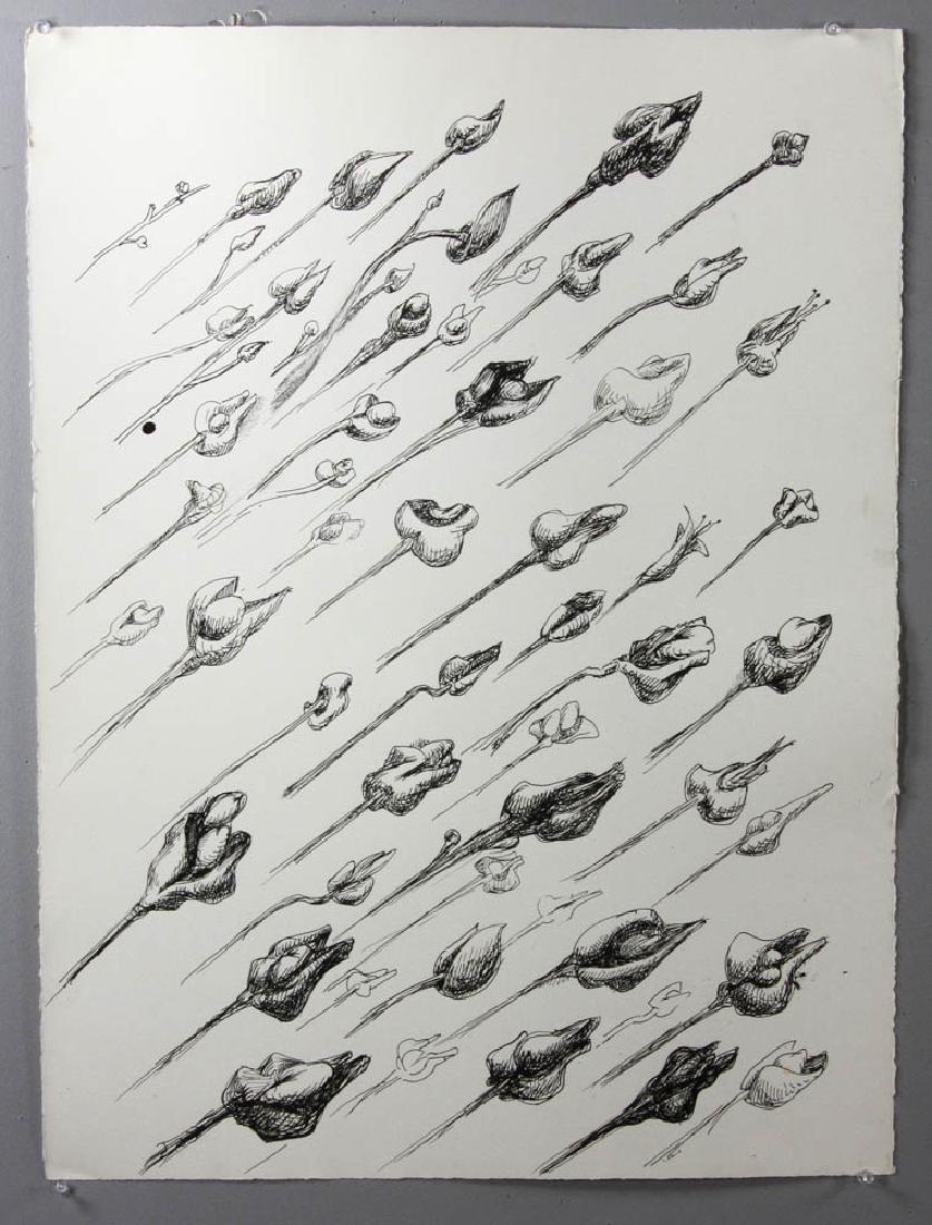 Lawrence Fane, Ink Drawing: Lawrence Fane (American, 1933-2008), ink drawing, signed L/R, 29 3/4" x 22", unframed.