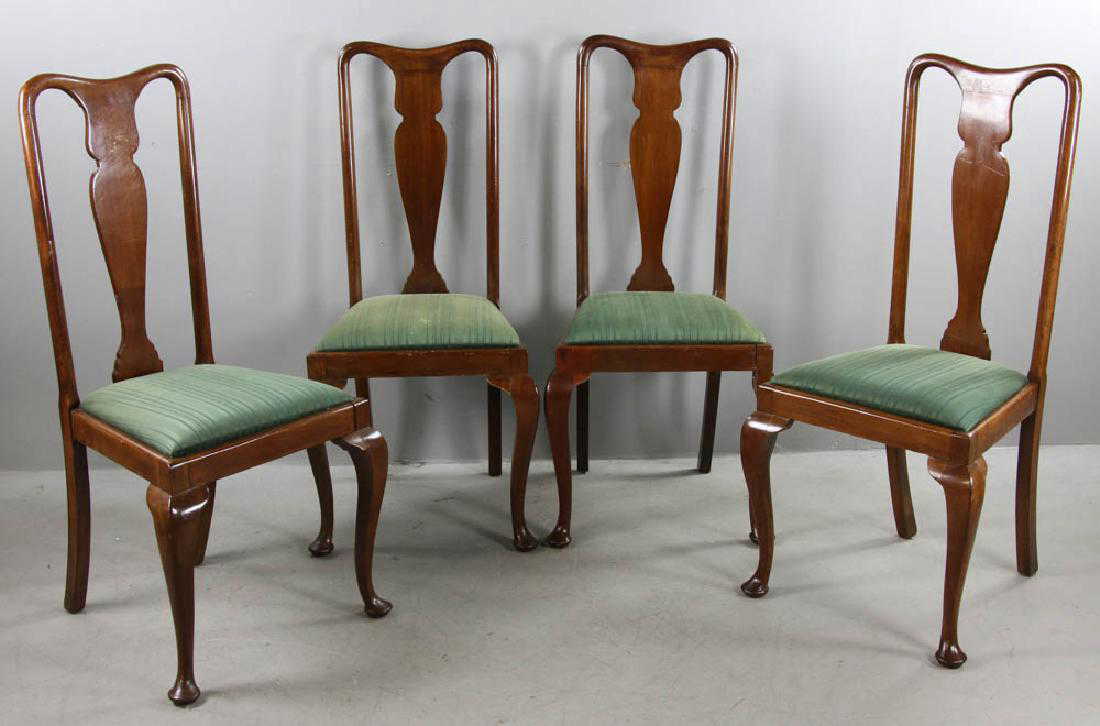 Four Mahogany Queen Anne Style Chairs