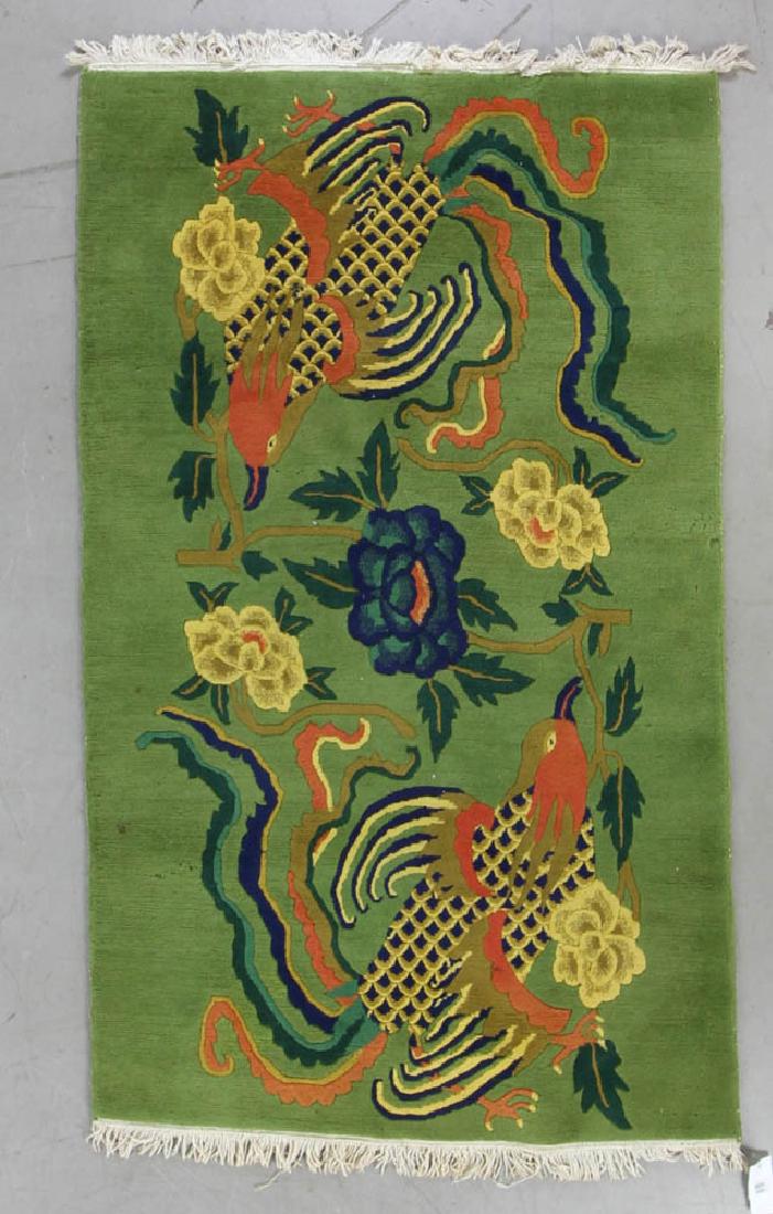 Antique Chinese Rug: Antique Chinese rug, 6' 8" x 4'. Provenance: Beverly, Massachusetts collection.