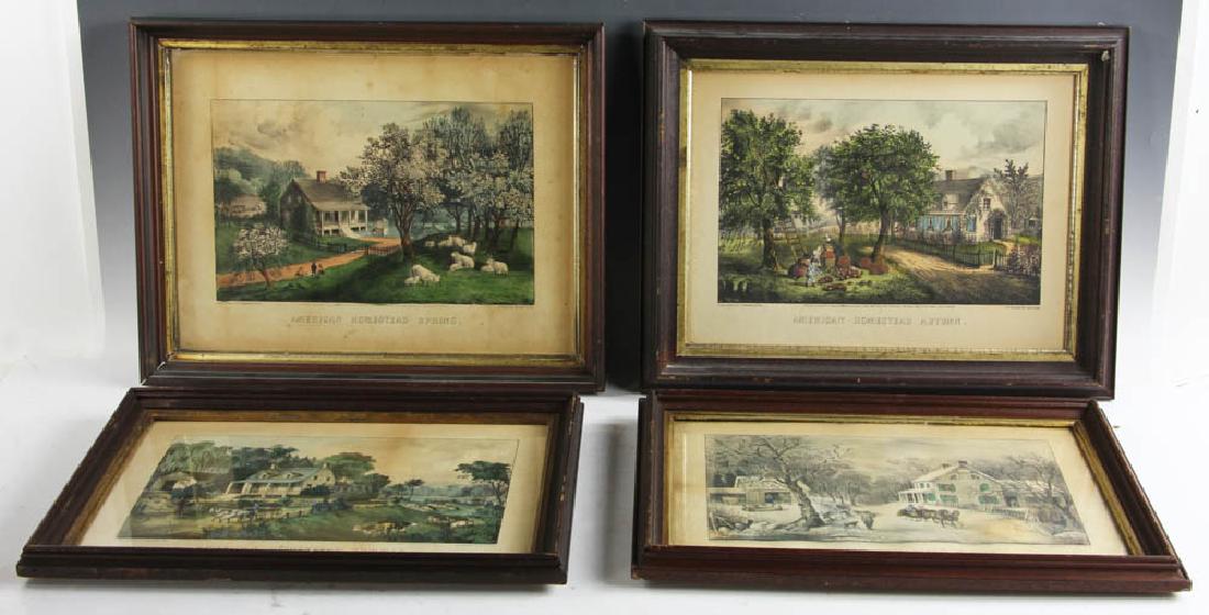 Rare Set of Original Currier & Ives Prints