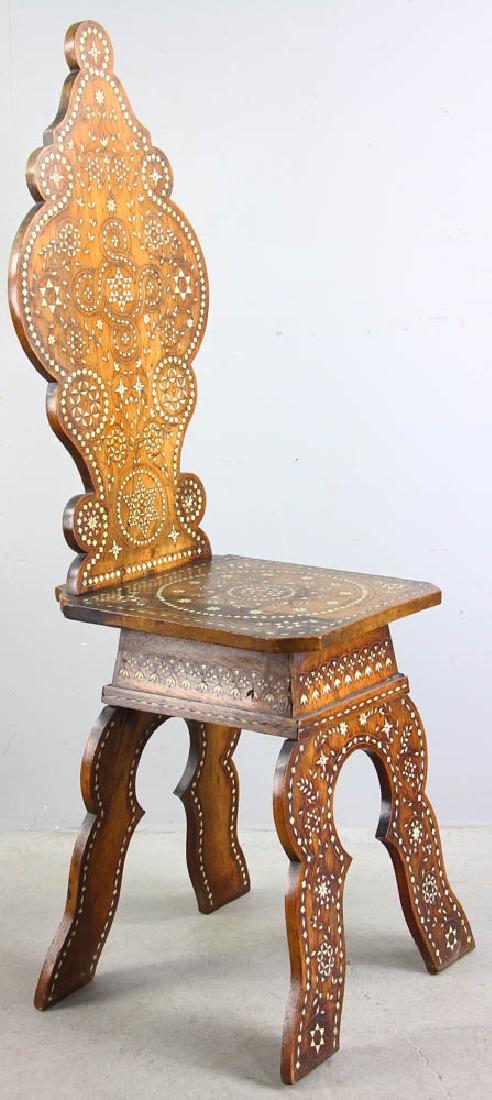 Antique Morrocan Bone Inlaid Chair