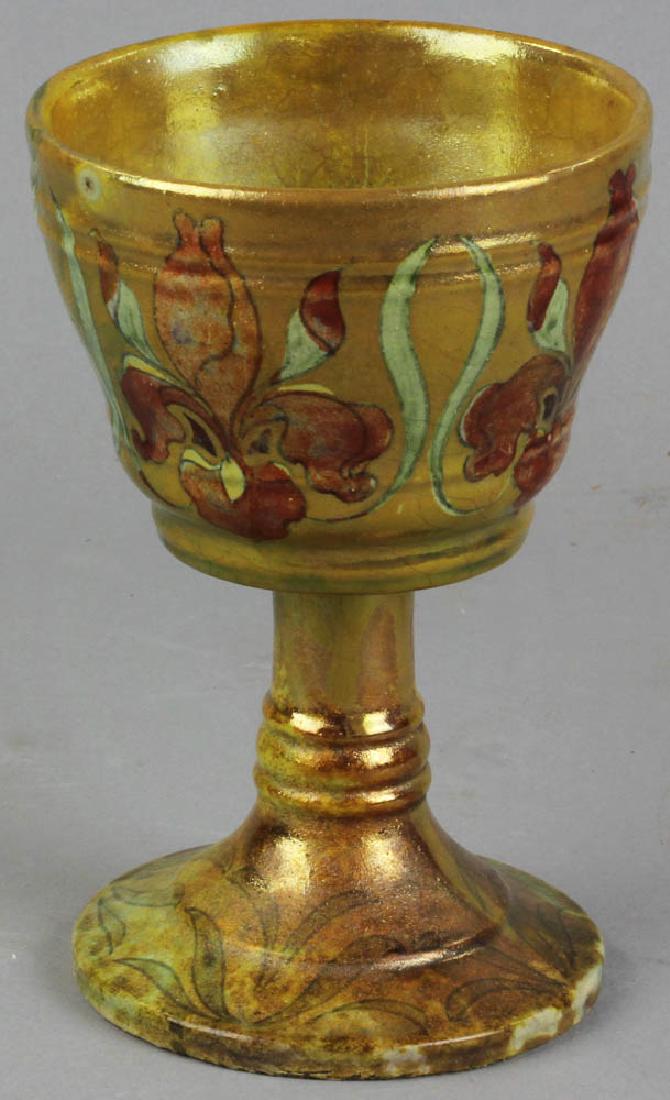 Hand Decorated Art Nouveau Chalice: Hand-decorated Art Nouveau chalice, 7" x 4 1/2". Provenance: Contents of a West Canton St, Boston estate.