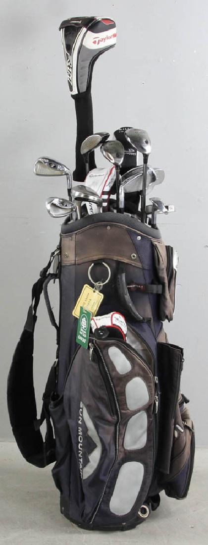 Set of Golf Clubs, Taylormade, Kasco, etc.: Set of golf clubs with bag, (6) drivers, (8) irons, (1) putter, Taylormade, Kasco, Wedgewood, etc. Provenance: Phyllis Krock estate, Palm Beach, Florida.