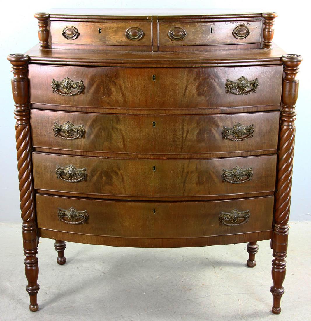 Antique Salem Sheraton Bow Front Chest