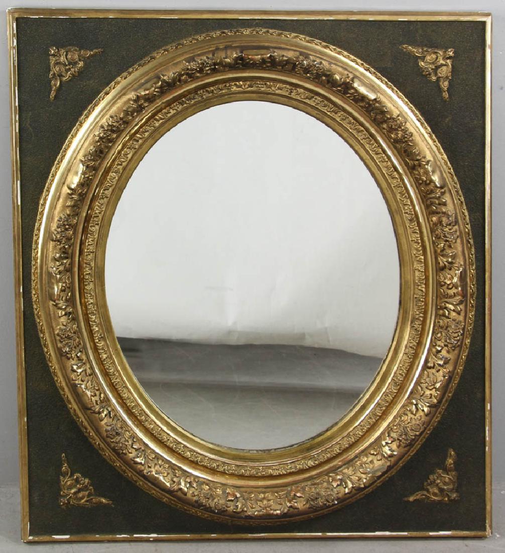Antique Giltwood Mirror: Antique giltwood mirror, 35" x 31". Provenance: West Palm Beach, Florida collection.