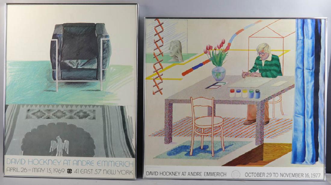 Two David Hockney Posters: Two David Hockney posters, 26" x 20" and 24" x 26". Provenance: From a Lake Park, Florida collection.