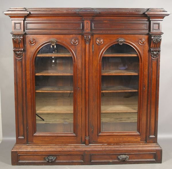 19th Century Victorian Walnut Bookcase