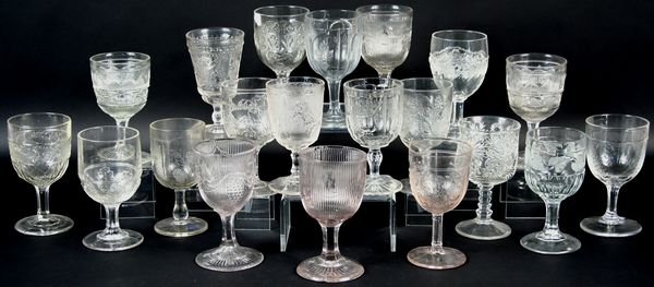 (20) 19th C. American Pattern Glass Goblets