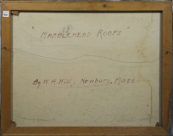 Signed W.A. Hill, "Marblehead Roofs", o/c - 2