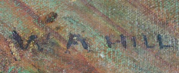 Signed W.A. Hill, "Marblehead Roofs", o/c - 3