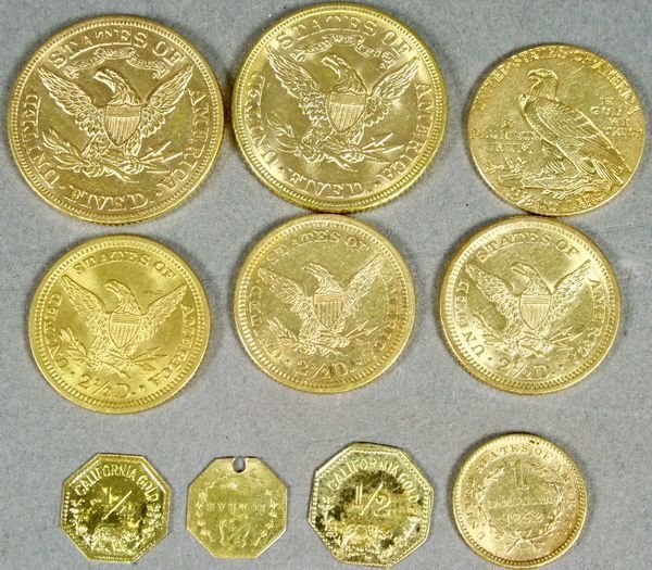 Seven Assorted US Gold Coins - 2