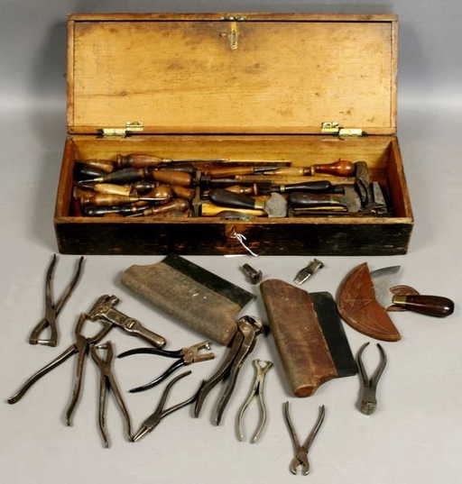 2367: 19th Century Leather Woodworking Tools 2367: 19th Century Leather Woodworking Tools