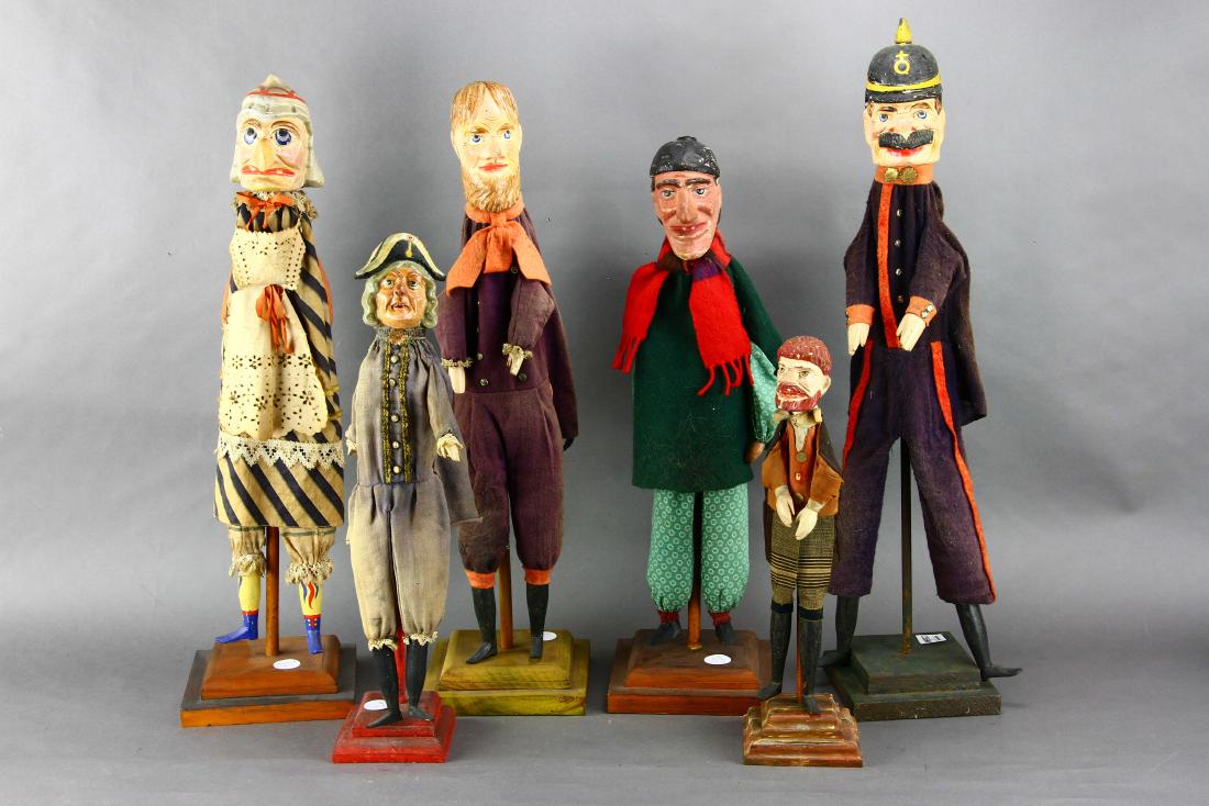 Group of Six Puppets, Including Bobby: Group of six (6) puppets, including Bobby, tallest 25".