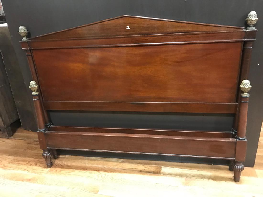 French Style Mahogany Bed: French-style mahogany bed, 42" x 56".