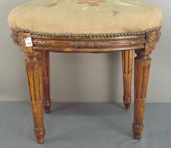 19th/20th C. French Bench with Aubusson Seat