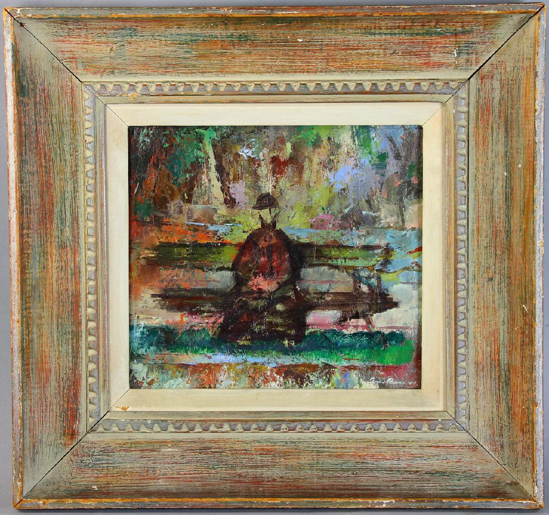 Iver Rose, Rockport Lady, Oil on Board: Iver Rose (1899-1972), 'Rockport Lady', oil on board, signed L/R, 10" x 11", frame 17 1/2" x 19", Kraushaar Gallery label verso. Provenance: Lawrence, Massachusetts collection.