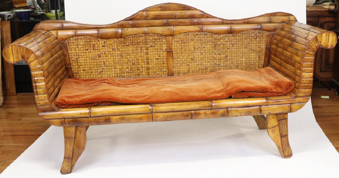 Bamboo Classical Sofa: Bamboo classical sofa, 39" H x 77" L x 25" D.