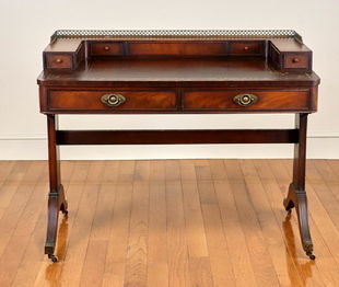 Henkel Moore Mahogany Writing Desk Apr 25 2017 Farmer Auctions Regency Style Mahogany Writing Desk And Chair
