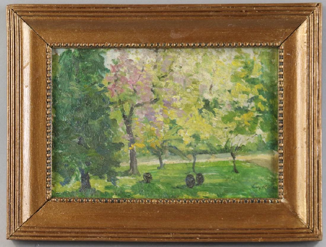 Guy Rose, Spring in Normandy, Oil on Board: Guy Rose (American, 1867-1925), Spring in Normandy, oil on board, signed, 6" x 9", 9" x 11 3/4" framed. Provenance: Goldfield Gallery, Los Angeles. Guy Rose was born in San Gabriel, California, he bec