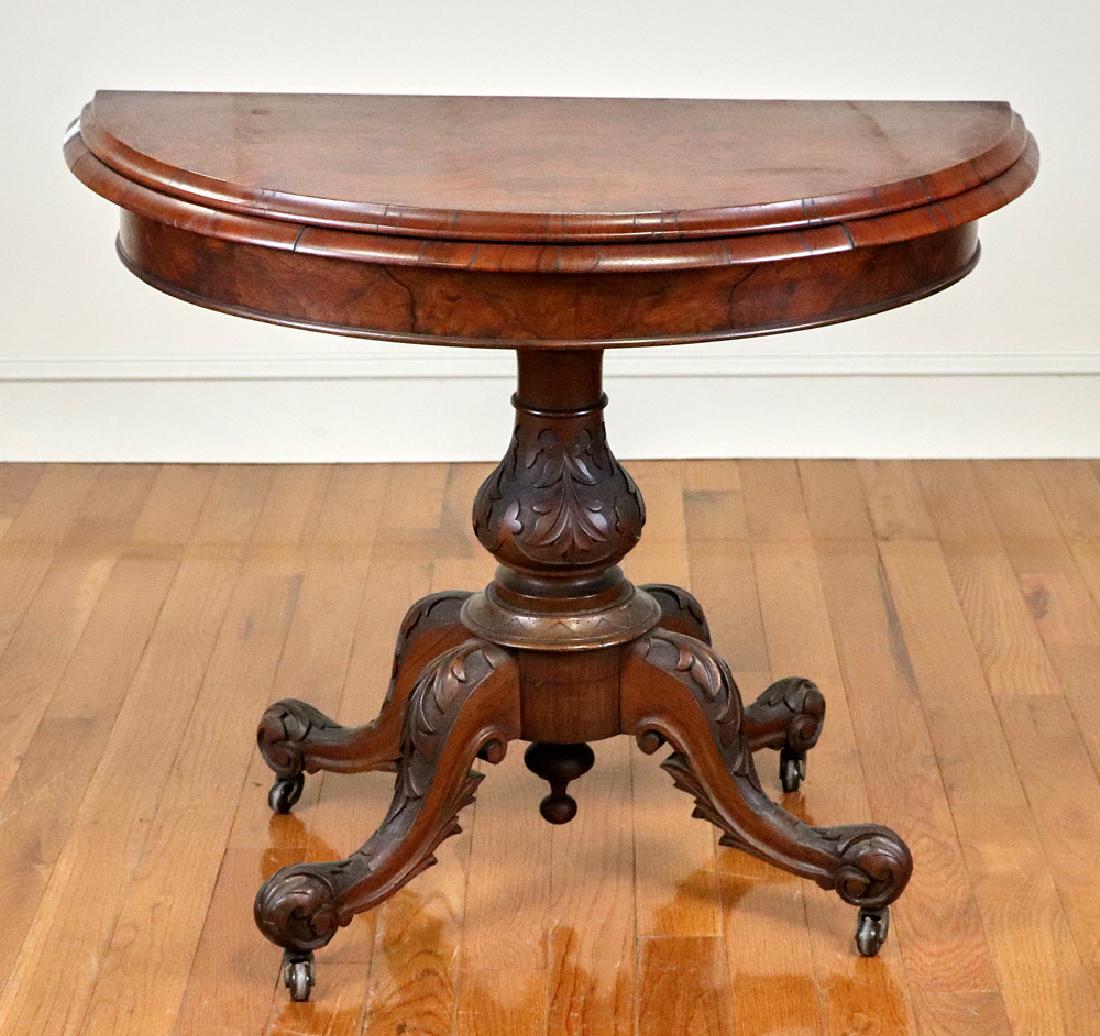 19thC Edwardian Card Table: 19th century Edwardian card table, 29" H x 36" W x 17" D. Provenance: Florida estate.