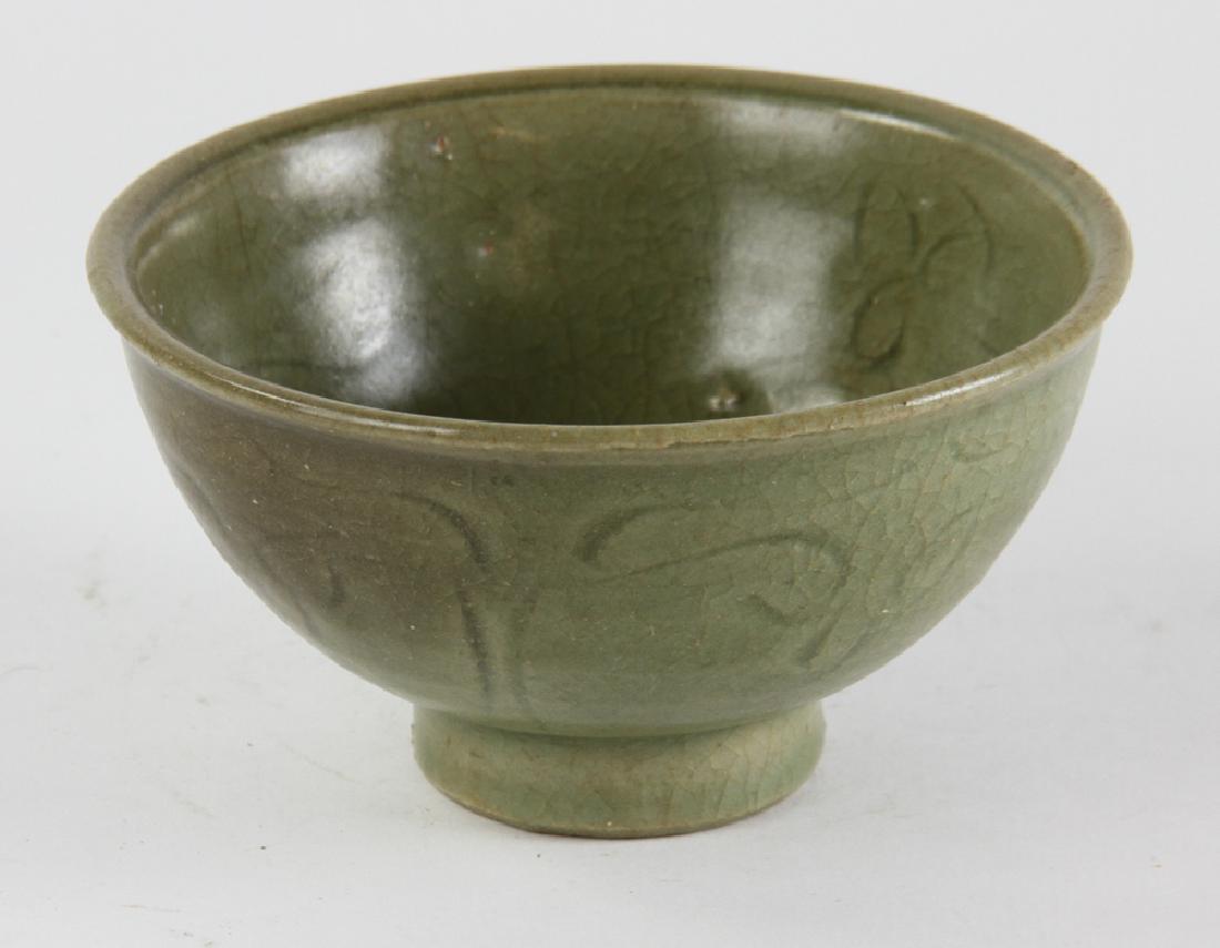 18thC Korean Green Glazed Bowl: 18th century Korean green-glazed bowl, 5 1/4" diameter.