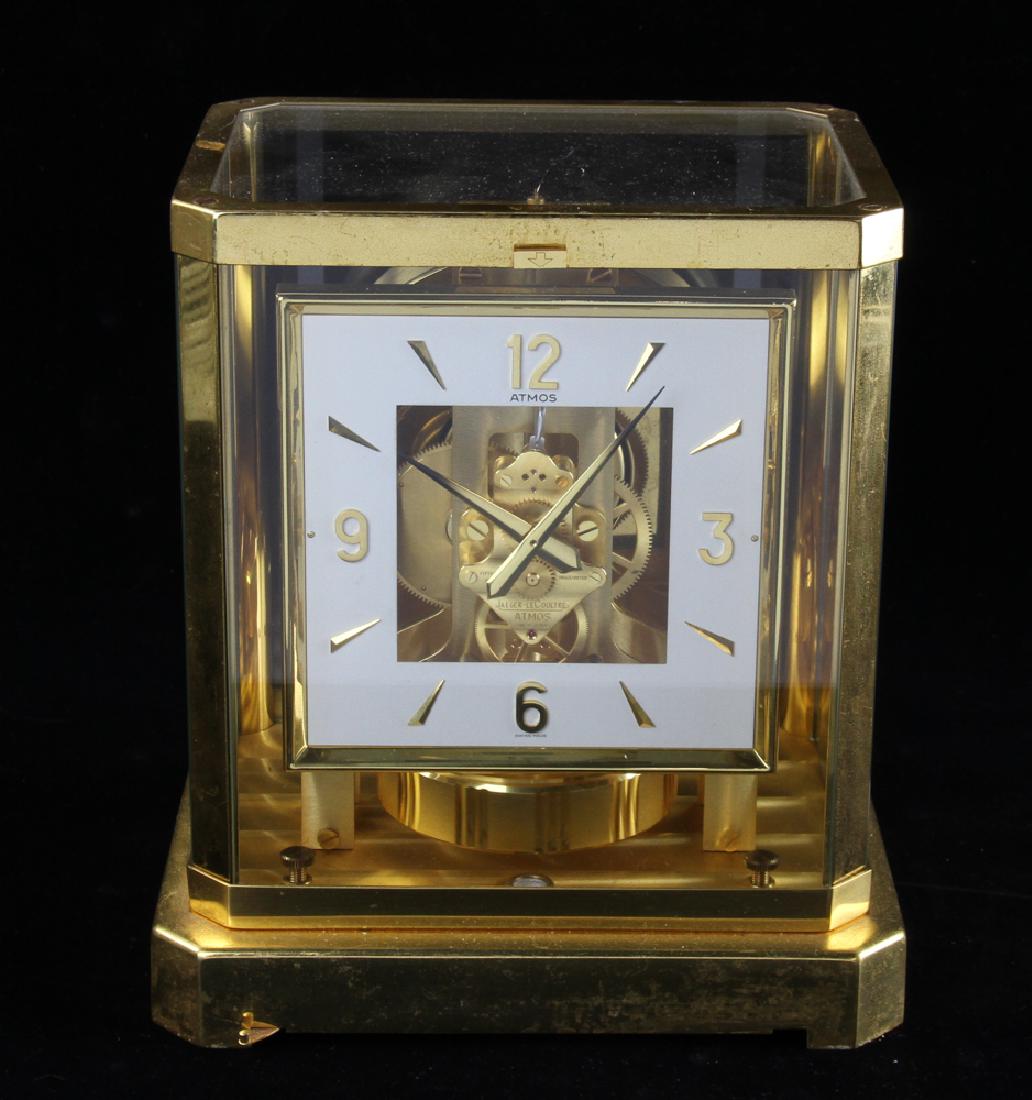 Jaeger-LeCoultre Atmos Mantel Clock: Vintage Jaeger-LeCoultre Atmos mantel clock, 9" x 8 1/8". Provenance: La Jolla, California estate.