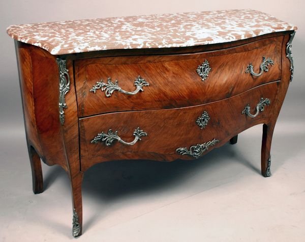 19th Century French Bombe Commode w/ Marble Top