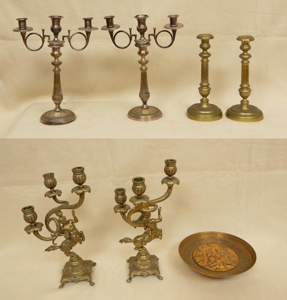Group of Candlesticks and Dish (1 of 3)