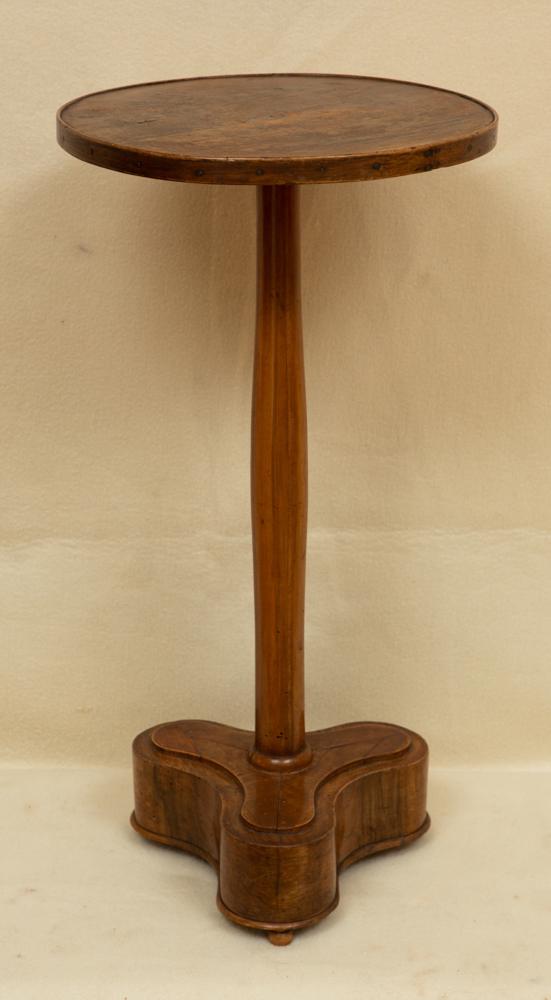 French Empire Alfalfa Pediment Gueridon: French Empire alfalfa pediment gueridon, 29" H x 15" W x 15" D.