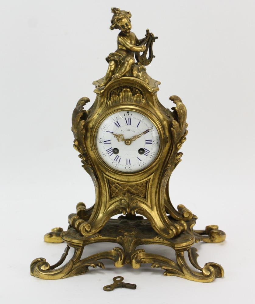 19thC French Bronze Mantel Clock (1 of 5)