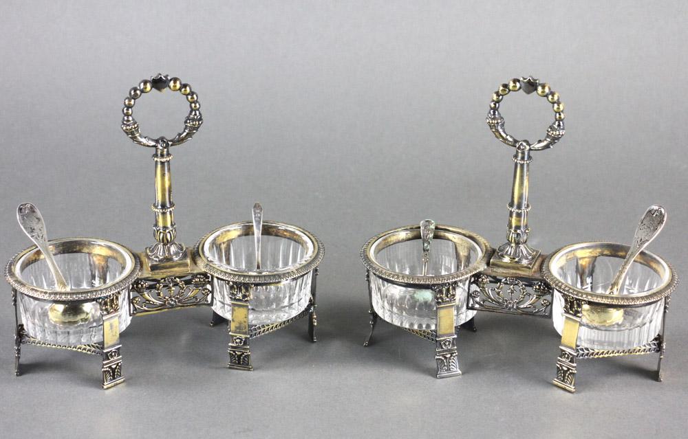 Pair of 19thC French Silver Vermeil Salts (1 of 7)