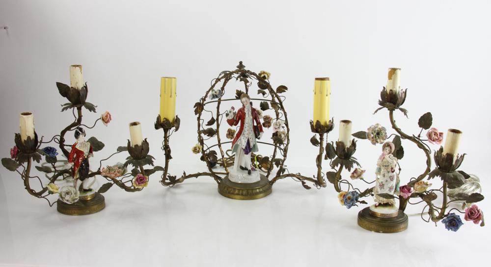 Three Dresden Porcelain and Bronze Candelabra (1 of 14)