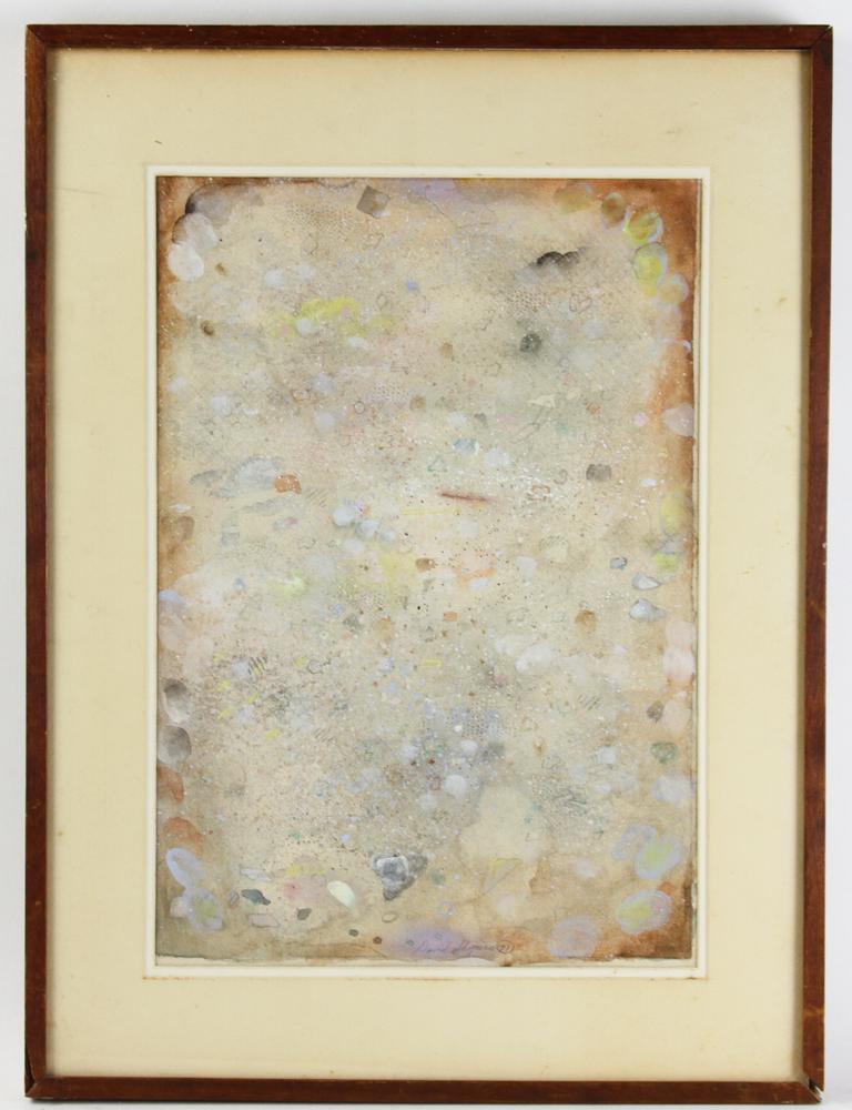 David Shapiro Watercolor: David Shapiro (American, 1944-2014), watercolor, signed L/R, dated 1971, 18 1/2" x 13" (image), frame 25" x 19".