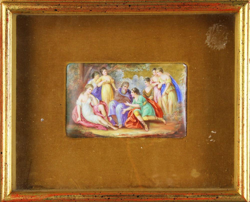 19thC French Enamel Wall Plaque (1 of 4)