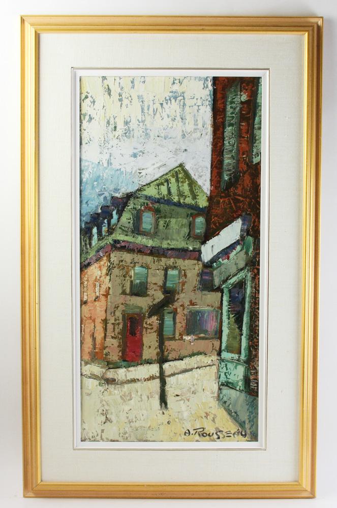 Albert Rousseau, French Street Scene, Oil on Canvas (1 of 8)