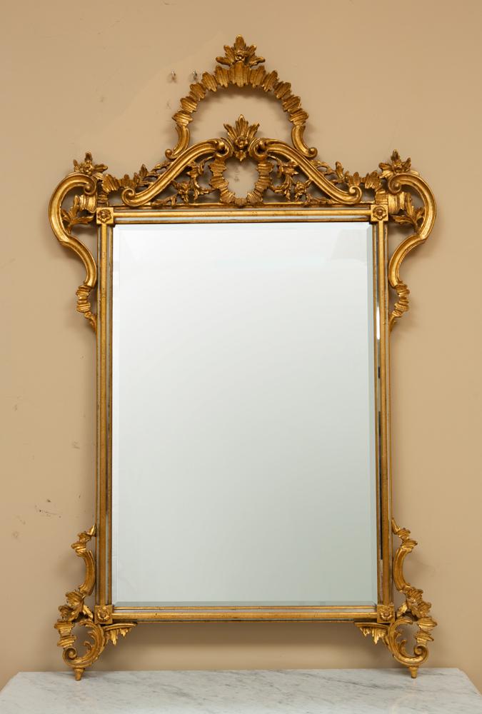 Venetian Style Carved Giltwood Mirror (1 of 2)