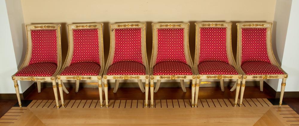 Set of (6) French Empire Gondola Chairs (1 of 7)