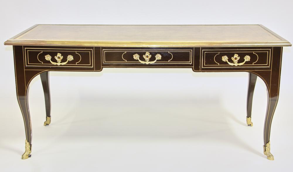 Louis XV Style Leather Top Writing Desk (1 of 8)