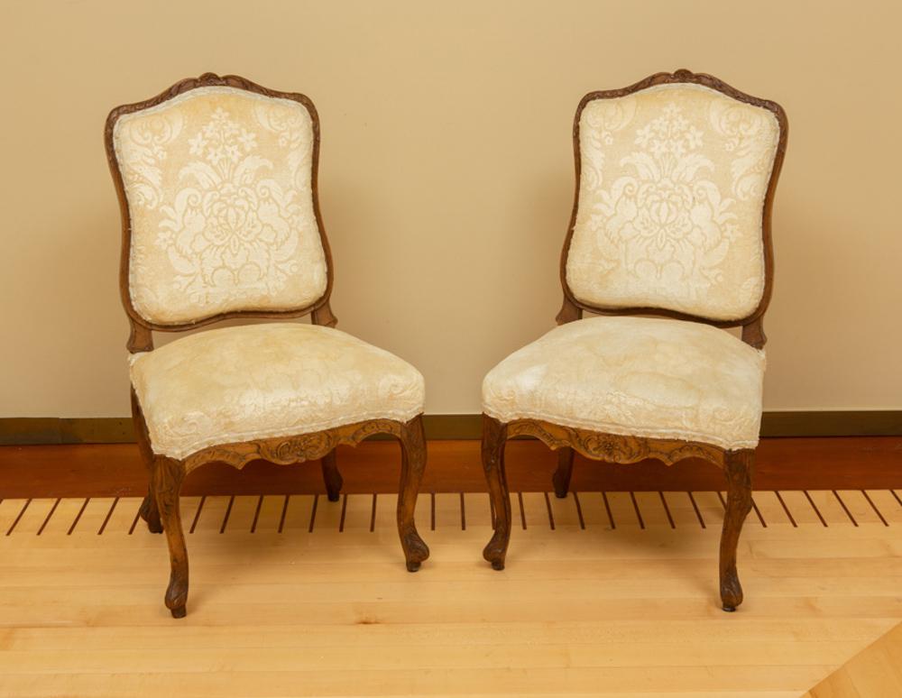 Pair of French Regency Oak Side Chairs (1 of 2)