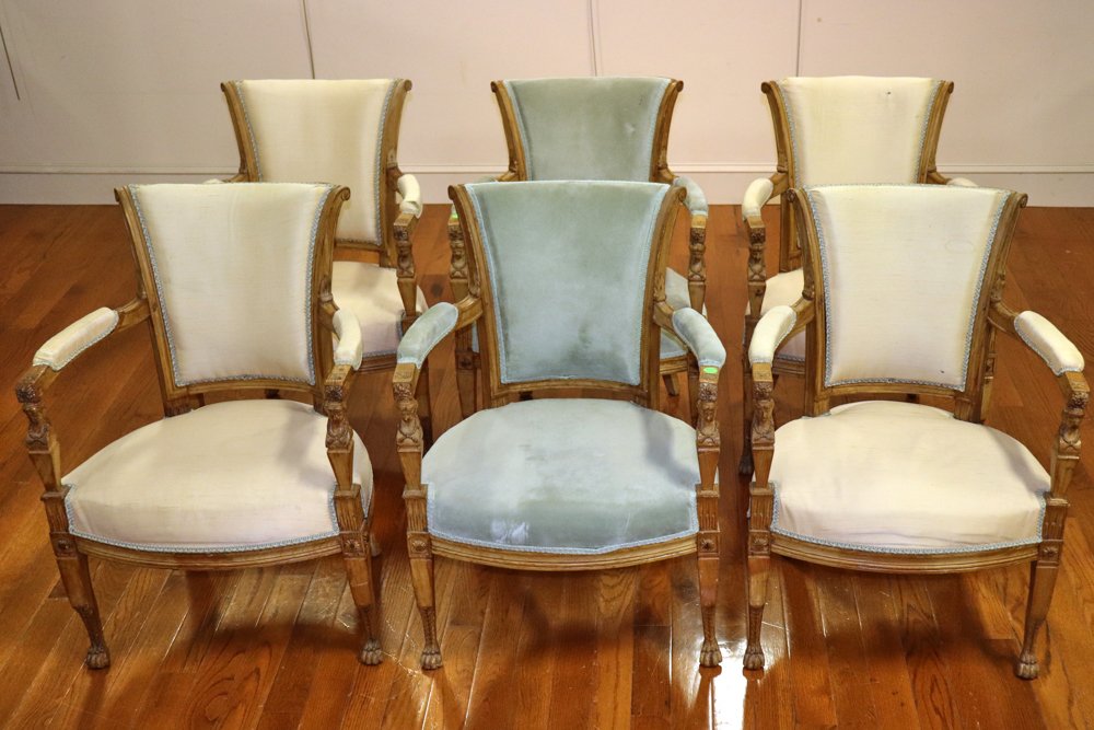 Set of (6) 19thC French Empire Armchairs (1 of 3)