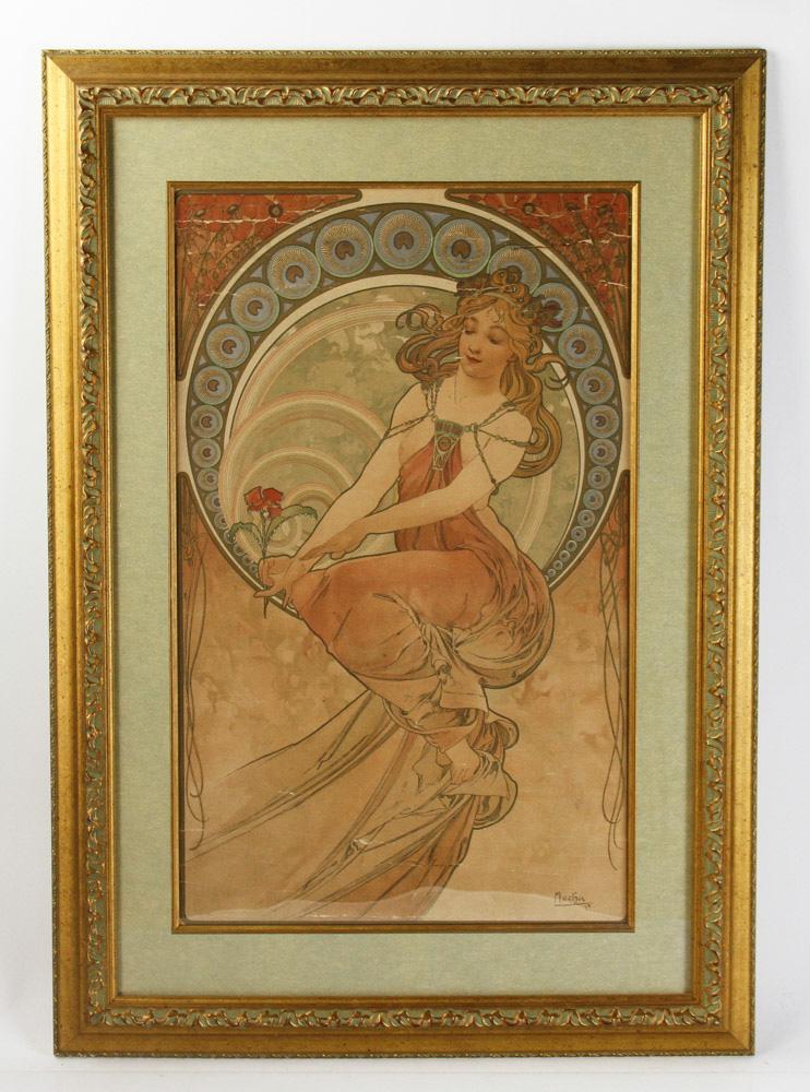 Alphonse Mucha La Peinture Lithograph (1 of 15)
