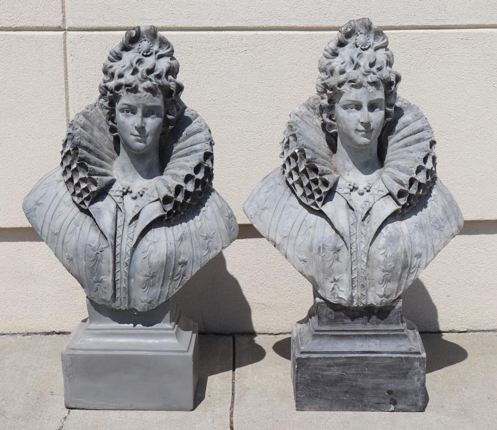 Pair of Elizabethan Style Garden Busts (1 of 14)