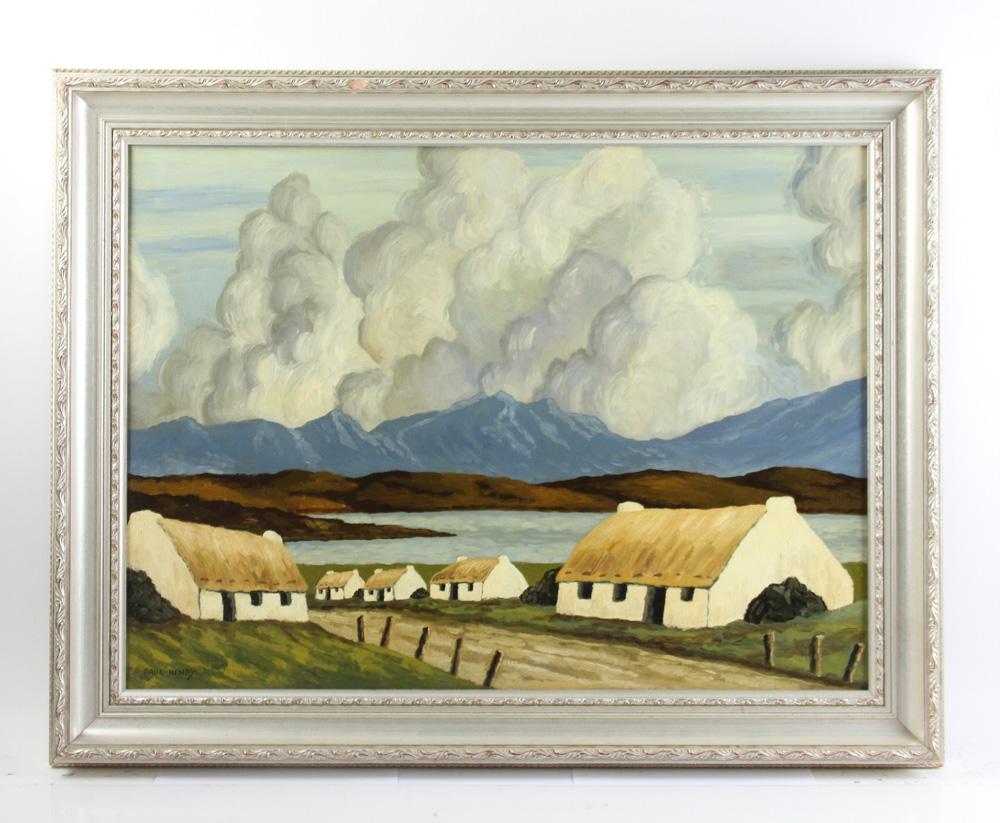 Paul Henry Signed, Connemara Village, Oil on Canvas (1 of 8)